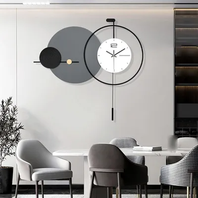Productafbeelding van Grote stille wandklok 49 x 77 cm, moderne creatieve decoratie