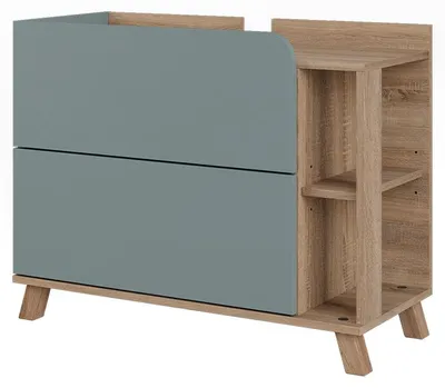 Zdjęcie produktu dla Szafka na wannę Vicco Karen Niebieski/Sonoma 80 x 65 cm z 2 szufladami, Model 62827