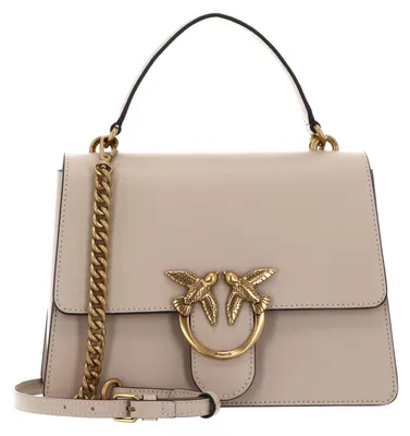 Produktbild von PINKO Handtasche Umhängetasche Love One Top Handle Classic Light Beige - Smoke Grey - Antique Gold