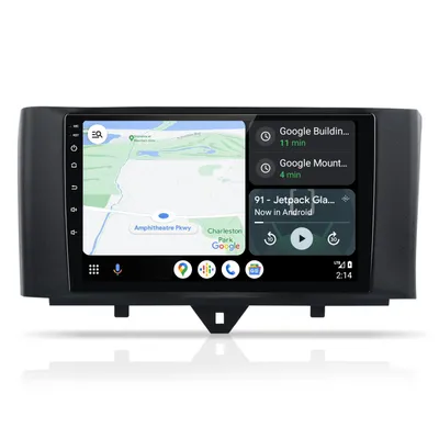 Produktbild von 9''Andriod 15 Autoradio Carplay Andriod Auto 8Kern 4+64GB Für Mercedes benz Smart Fortwo 451 2010-2015 GPS Navi WIFI Bluetooth FM RDS SWC DAB+DSP 2Din