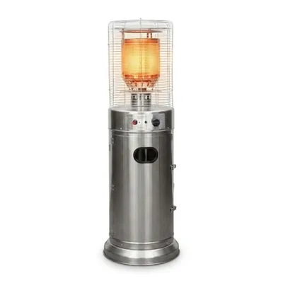 Produktbild von Heat Gas-Terrassenheizer Salong – Lounge-Feuerstelle für Garten – 50 mbar – Inkl. Gasschlauch & Druckregler – Design-Heizstrahler - 135 cm
