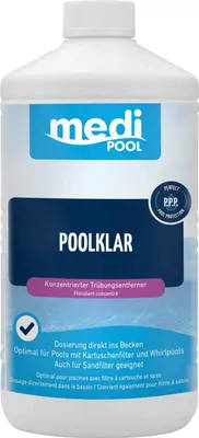 Produktbild von mediPOOL PoolKlar 1 Liter, Trübungsbeseitiger, Klareffekt, Wasserpflege, Poolreiniger