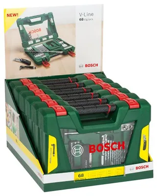 Produktbild von V-Line Box, Bohrer- und Bit-Set, 68-teilig, Klappmesser, Magnetstab, Winkelschr.