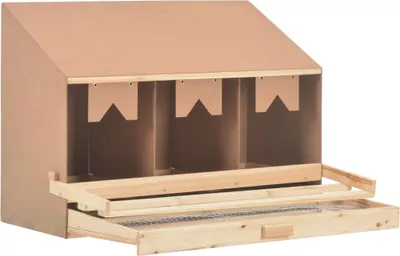 Produktbild von "SALE 2026"Sonstiges Kleintierzubehör - Legenest für Hühner 3 Fächer 93x40x65cm Massivholz Kiefer Stabli Möbel3844476