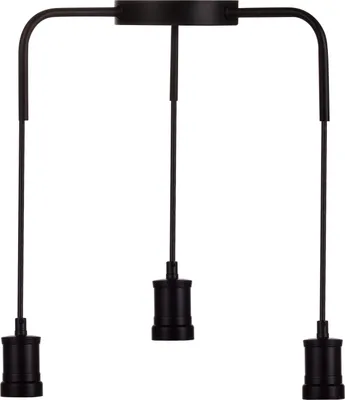 Produktbild von LUXULA Pendelleuchte Industrial 3 flammig, für 3 x E27, Metall, 1,5 m Textilkabel, schwarz