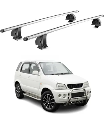 Productafbeelding van Aluminium dakkap voor Daihatsu Terios I (1997-2005), met T-gleuf, draagvermogen 75 kg, 2-delig, zilverkleurig