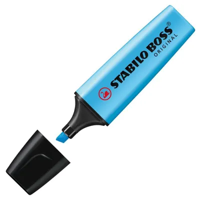 Zdjęcie produktu dla STABILO BOSS ORIGINAL, 1 szt., Niebieski, Końcówka ścięta, Niebieski, Prostokąt, 2 mm