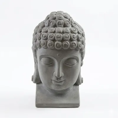 Produktbild von B&S Buddha Kopf groß H 40 cm Steinfigur Garten Deko Figur Skulptur Feng Shui