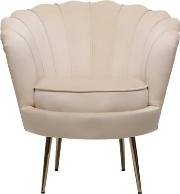 Immagine prodotto di Poltrona "Floria" in velluto - 75 x 68 x 77,5 cm - Beige