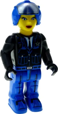 Produktbild von 1x Lego Figur 4 Juniors Jack Stone Frau Polizistin schwarz blau js005