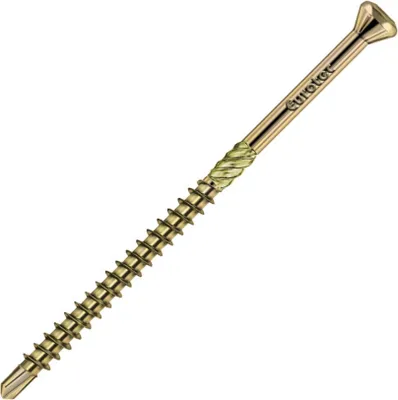 A single screw on a white background.