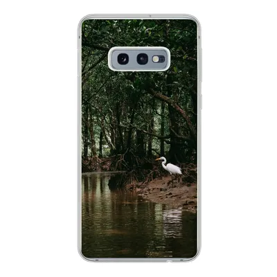Produktbild von MuchoWow® Handyhülle Schutzhülle Hülle für Samsung Galaxy S10e Reiher - Wald - See Silikon Softcase Handy Hülle - Handy