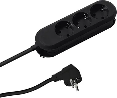 Obrázok produktu pre Bachmann predlžovací kábel SMART s 3 zásuvkami, čierny, 3,0 m, bez vypínača