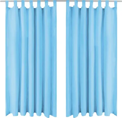 Produktbild von CLORIS Vorhänge Mikro-Satin 2 Stk. mit Schlaufen 140 x 175 cm Türkis, 0,56 kg