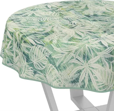 Produktbild von Tischdecke Aurora-Blätter Pastel-Grün Rund 140cm Band