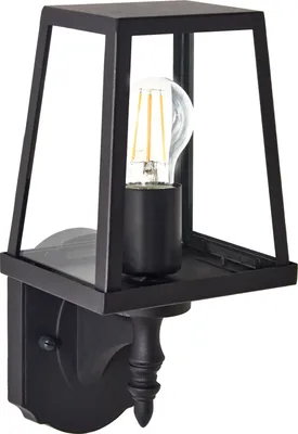 Produktbild von BELIANI Außenwandleuchte Schwarz Metall und Glas 33 cm Gitter-Optik IP44 Modern Außenleuchte Beleuchtung für Außen Draußen Terrasse Balkon Ausstattung