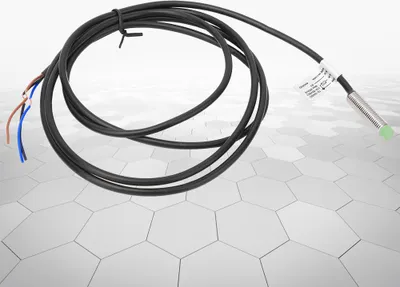 Imagen del producto de Interruptor sensor de proximidad BERM, tipo inductivo para metales, DC 10-30V, 3 cables, NPN, normalmente abierto (NO), distancia de detección: 2 mm, alcance máximo: 8 mm