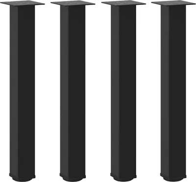 Image de vidaXL Pieds de table console 4 pcs. noir 72-74 cm acier