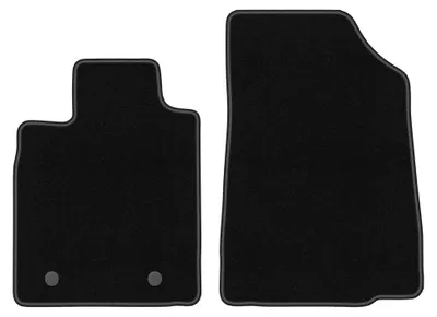 Produktbild von Velours-Fußmatten Vorne für Dacia Sandero I 2008-2013 (Schrägheck/Stepway) – 2-tlg, Schwarz, passgenau – Wielganizator BASIC