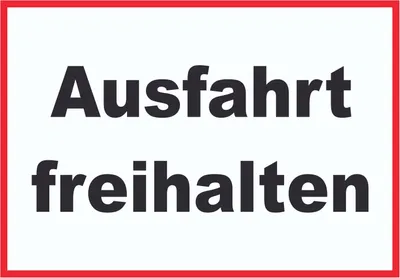Produktbild von Ausfahrt freihalten Schild schwarz-weiß-rot A2 (420x594mm)