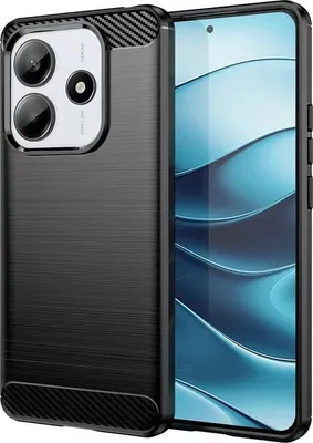 Produktbild von Hülle für Xiaomi Redmi Note 14 5G - Phonesta Carbon Silikon Back Cover - Schwarz