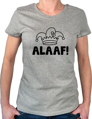 Produktbild von Huuraa Damen T-Shirt Alaaf Narrenkappe XL Sport Grey Bio Baumwolle Fairtrade Damenshirt Geschenkidee