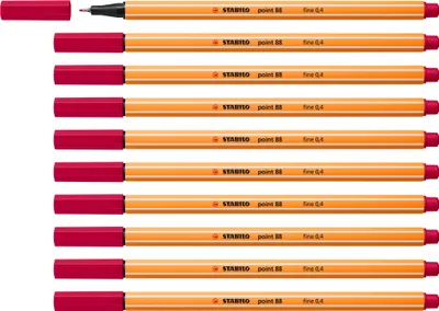 Produktbild von Fineliner - STABILO point 88 - 10er Pack - dunkelrot