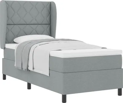 Obrázok produktu pre vidaXL Skriňová posteľ s čelom svetlosivá 100 x 200 cm látka