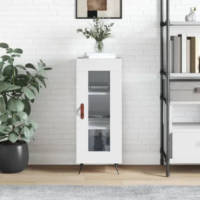 Obrázok produktu pre vidaXL Príborník vysoký lesk biely 34,5x34x90 cm Materiál dreva