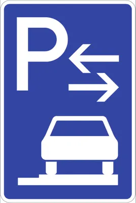 Produktbild von Verkehrsschild VZ315-68, Parken ganz auf Gehwegen rechts (Mitte), Alu, RA2, 6...