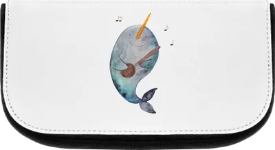 Produktbild von Mr. & Mrs. Panda Kosmetiktasche Narwal Gitarre - Weiß - Geschenk, Kosmetikbeutel, Wal, Frust, Make-up Organizer, kosmetiktäschchen, Meer, Kulturtasche, Probleme, Tanzen