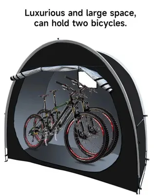 Obrázok produktu pre Garáž pre bicykle a motocykle – skladacia krytina – vodotesný materiál Oxford 600D – odolná voči UV žiazeniu a poveternostným vplyvom – 200 × 80 × 165 cm – čierna