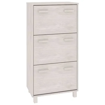 Zdjęcie produktu dla vidaXL Szafka na buty HAMAR biała 59,5x35x117 cm lite drewno sosnowe