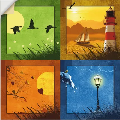 Produktbild von ARTland Wandbild, selbstklebend Alle 4 Jahreszeiten Größe: 50x50 cm