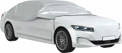 Obrázok produktu pre vidaXL Kryt na auto polovica garáže s háčikmi strieborný XL PEVA