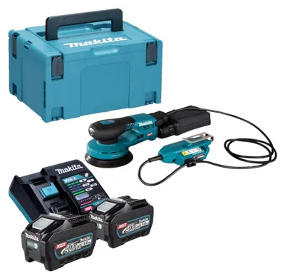 Imagen del producto de Makita BO 001 CGT201 Lijadora rotorbital sin cable 40 V máx. 125 mm 5,0 mm carrera Sin escobillas + 2x batería 5,0 Ah + cargador + Makpac