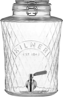Produktbild von Getränkespender mit Edelstahl Zapfhahn im Diamantmuster Design, 5 Liter
