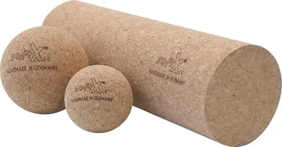 Produktbild von softX® Faszien-Set aus Kork 3-tlg. Massage Rolle Ball Selbst Massage