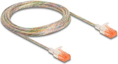 Produktbild von Delock RJ45 Netzwerkkabel Cat.6A U/UTP Slim 3 m transparent