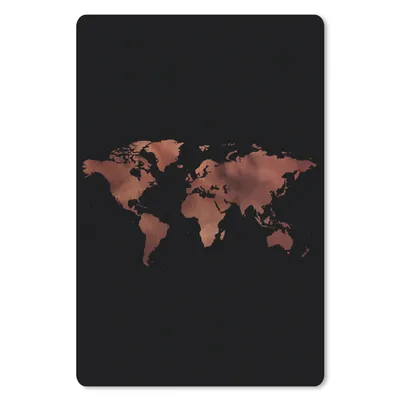 Produktbild von MuchoWow® Mauspad Mousepad Weltkarte - Rot - Schwarz 18x27 cm - Mousepads - Maus Mat - Pad - Mausunterlage