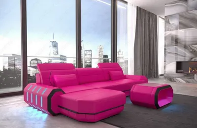 Produktbild von Ecksofa Roma mit USB und LED als Ledersofa Echtleder