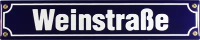 Produktbild von Strassenschild Weinstrasse 40x8 cm Email Weinlokal Strassen Schild Emaille