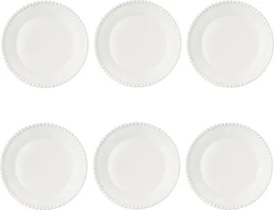 Produktbild von 6er Set Kuchenteller TIFFANY WHITE weiß rund D. 19cm aus Porzellan Easy Life