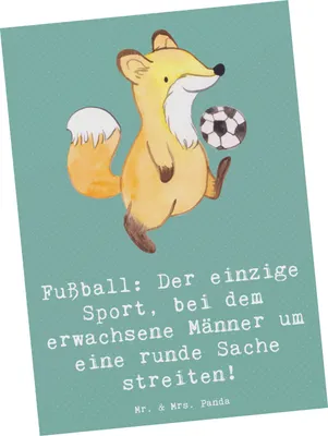 Produktbild von Mr. & Mrs. Panda Fotokarte Fußballspiel - Meeresbrise - Geschenk, Sportler, Kunstkarten, Humor, Bewunderer, Ansichtskarten, Postkarten, Erwachsene, Ballberührung, Fußball