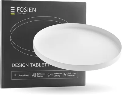 Zdjęcie produktu dla Taca czarna, okrągła, metal, powłoka antypoślizgowa, do kuchni