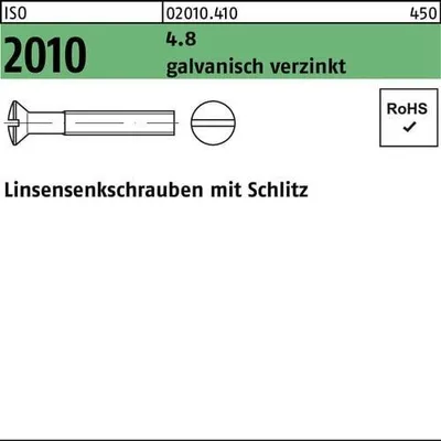 Produktbild von Reyher  Linsensenkschrauben ISO 2010 4.8 M 3 x 40 galv. vz (200 Stück)