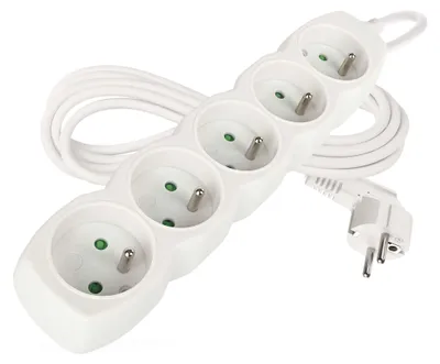 Prodlužovací kabel 3 m / 5 zásuvek / bílý / PVC / 1 mm2