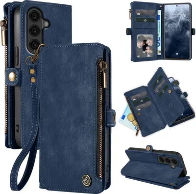 Produktbild von Handy Hülle für Samsung Galaxy S26 Geldbeutel Geldbörse RFID Schutz Klapphülle Cover Schutzhülle Wallet Farbe: Blau