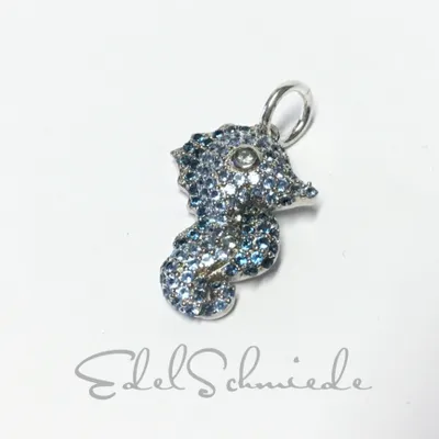 Produktbild von Edelschmiede925 Seepferdchen als Anhänger 925 Silber mit Zirkonia