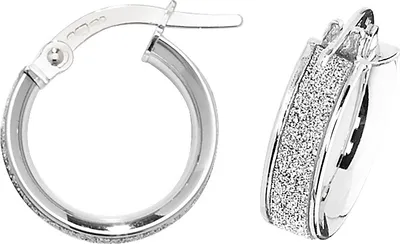 Productafbeelding van Gouden creolen voor dames, witgoud 375/1000 - 10mm; TRS16042MM10